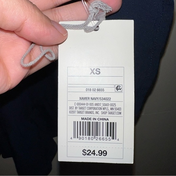 NWT A New Day Xavier Navy Blue Long Sleeve Blouse Size X Small - Picture 7 of 12